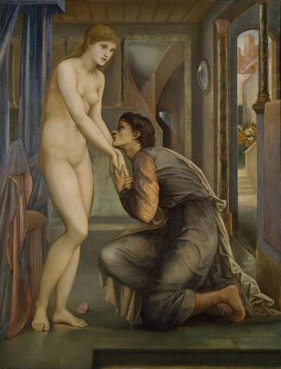 ピグマリオンとイメージ-魂が到達する 作： Edward Burne Jones