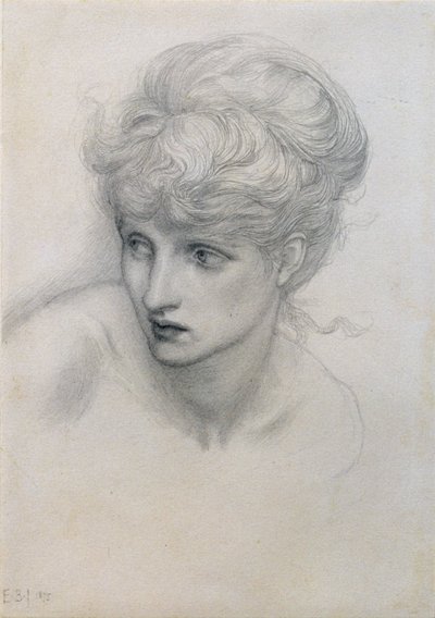 少女の頭の研究（198345も参照） 作： Edward Burne Jones