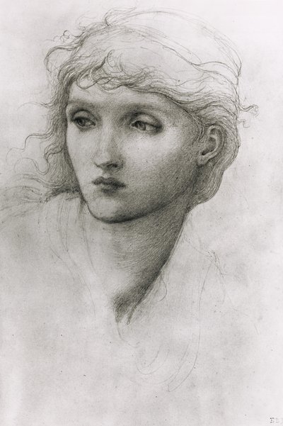 少女の頭の研究 作： Edward Burne Jones