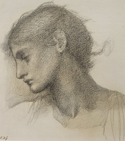 「ミル」のための頭の研究、1872年から80年 作： Edward Burne Jones