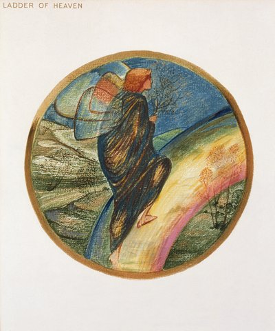 フラワーブック：XII。天国の梯子、1905年（紙にガッシュ付きのリソ） 作： Edward Burne Jones