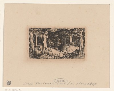田園生活 理想の牧畜生活 作： Edward Calvert (signed by artist)