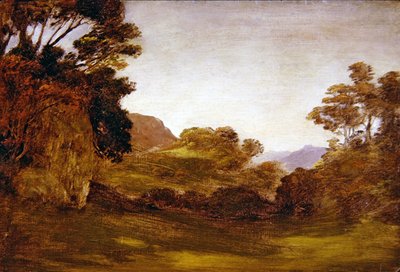 森の中の道」（油彩・ボード） 作： Edward Calvert