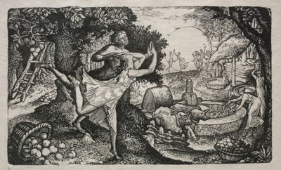 サイダーのごちそう：喜びと感謝祭のビジョン、1829年。 作： Edward Calvert