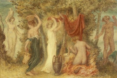 奉納物-古典的情景」（油彩・ミルボード 作： Edward Calvert