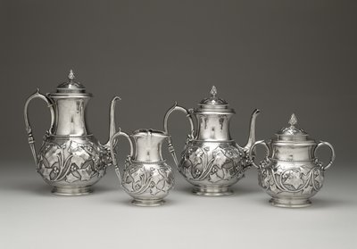 コーヒーと紅茶のサービス、c。 1856-1859（シルバーとアイボリー） 作： Edward Chandler Moore