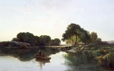 森の中の川の風景 作： Edward Charles Williams