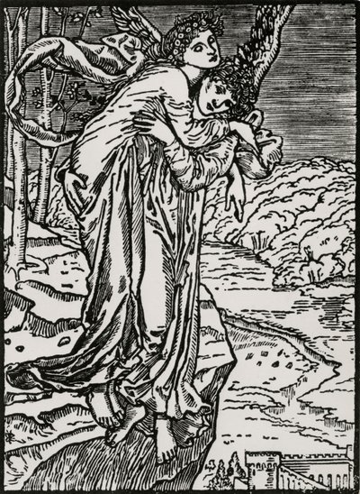 ゼファーとプシュケ 作： Edward Coley (after) Burne Jones