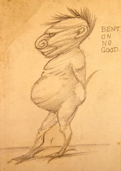 Bent on no Good（鉛筆、紙） 作： Edward Coley Burne Jones
