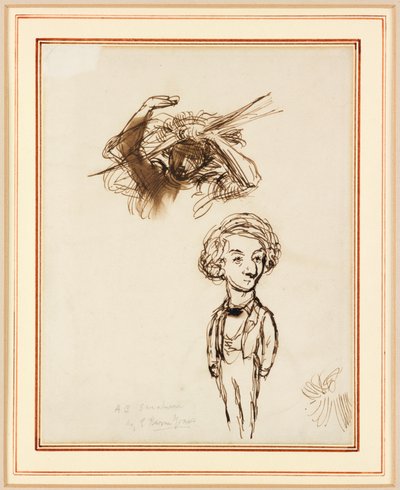 アルジャーノン・チャールズ・スウィンバーンの風刺画 作： Edward Coley Burne Jones