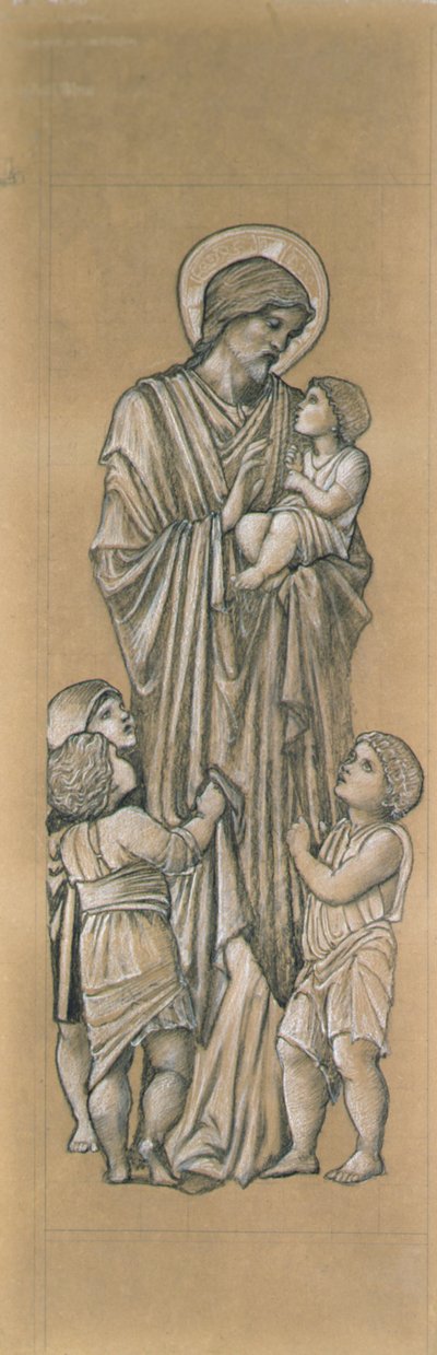 幼い子供たちを祝福するキリスト 作： Edward Coley Burne Jones