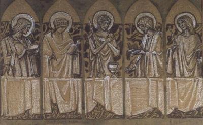クリスティーナ・ロセッティのための記念品のデザイン（チョーク・紙 作： Edward Coley Burne Jones