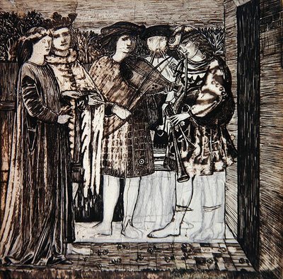 赤い家の装飾のためのデザイン：「デグレヴァント卿の結婚式の行列 作： Edward Coley Burne Jones