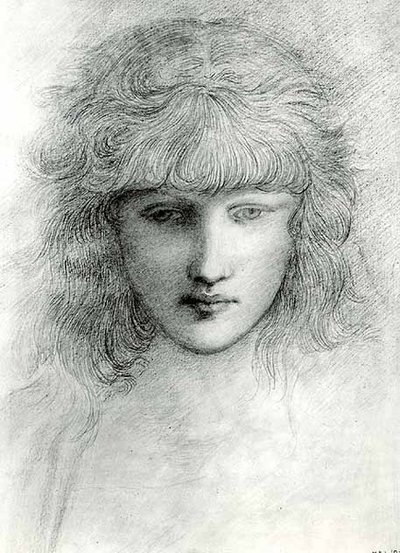 女の子の頭 作： Edward Coley Burne Jones