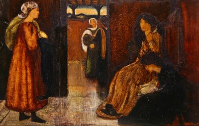 人物のいるインテリア（紙に水彩） 作： Edward Coley Burne Jones