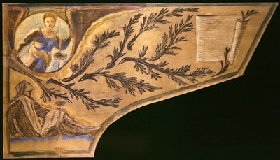Poet Muse - ピアノの蓋紙（紙にカラーチョークで描いたもの） 作： Edward Coley Burne Jones