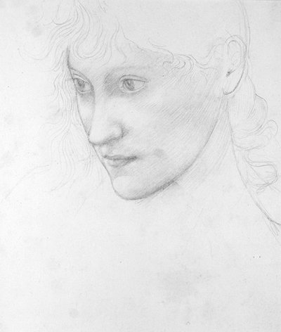 ローラ・テナントの肖像（鉛筆・紙） 作： Edward Coley Burne Jones