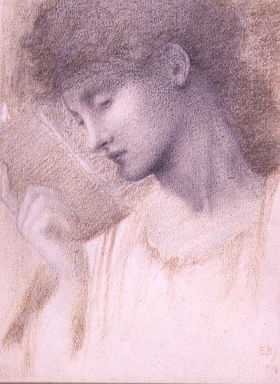 頭部の研究（紙にチョーク 作： Edward Coley Burne Jones