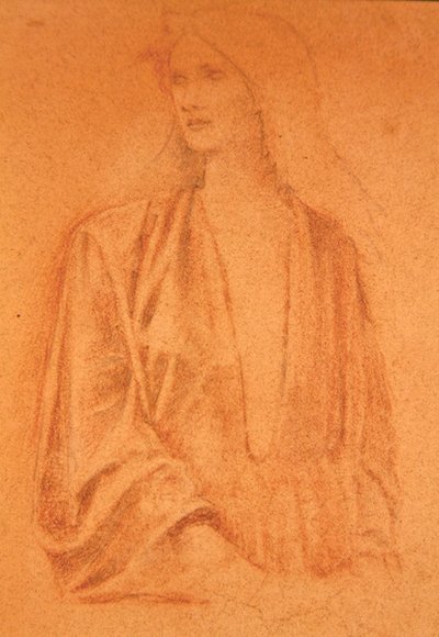 少女の習作（鉛筆・紙） 作： Edward Coley Burne Jones