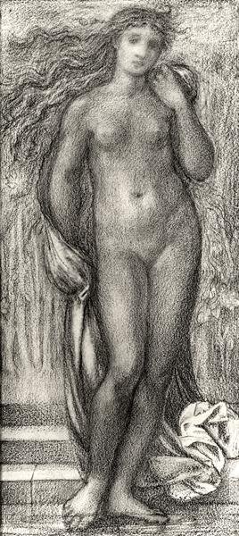 夏（鉛筆＆赤チョーク）（モノクロ写真） 作： Edward Coley Burne Jones