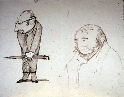 2人のパトロン（鉛筆・紙） 作： Edward Coley Burne Jones