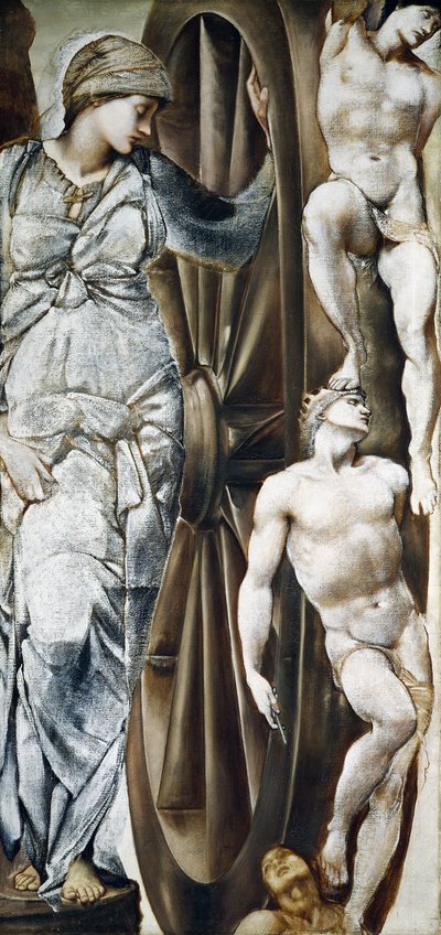 ホイール・オブ・フォーチュン（キャンバスにグワッシュ） 作： Edward Coley Burne Jones