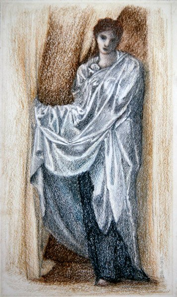 クラシカルなローブを着た女性 作： Edward Coley Burne Jones