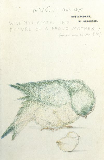 「誇り高き母」（紙に鉛筆と色のチョーク） 作： Edward Burne Jones