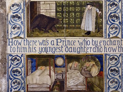 Beauty and the Beastタイルパネル、Morris、Marshall、Faulkner＆Co.、1867年 作： Edward Burne Jones