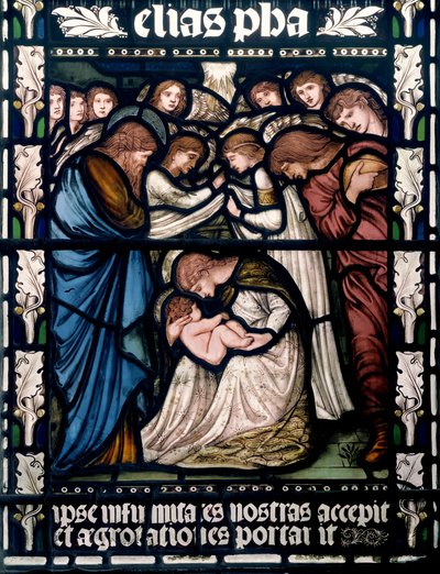 バーミンガム、セントマーティンインザブルリング、モリス＆Co.、エドワードバーンジョーンズ、キリスト降誕、1876 作： Edward Burne Jones