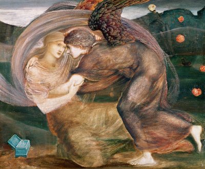 キューピッドとサイケ（水彩・パステル・紙 作： Edward Burne Jones