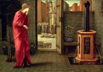 1872年、真ちゅう製の塔の建物を見ていたダナエ 作： Edward Burne Jones