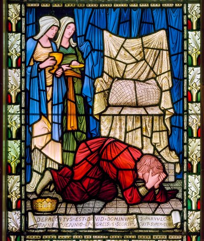 ダビデの嘆き」1896年頃（ステンドグラス 作： Edward Coley Burne Jones
