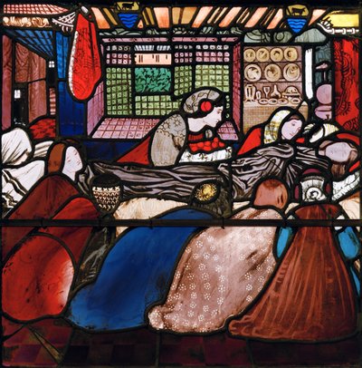 1859年のSt Frideswideの死（ステンドグラス） 作： Edward Burne Jones