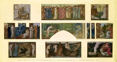 1872年ケンジントン、No.1パレスグリーンでの「キューピッドアンドプシュケ」装飾のデザイン 作： Edward Burne Jones