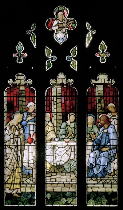サイモンの家の饗宴、1885（ステンドグラス） 作： Edward Burne Jones