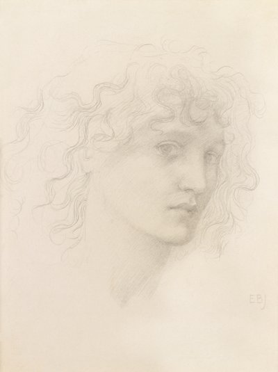 メイ・モリス（鉛筆）の頭 作： Edward Burne Jones