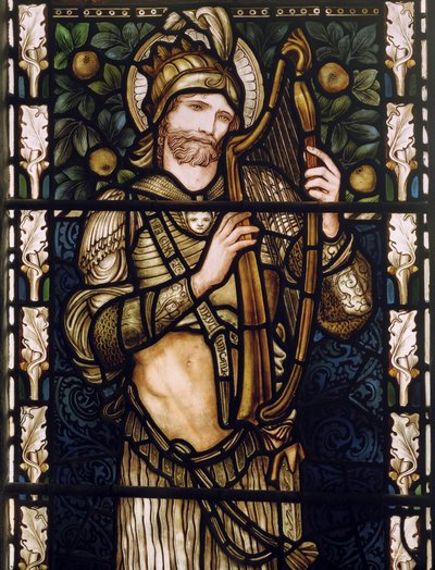 デービッドハーピン王、1876年（ステンドグラス） 作： Edward Burne Jones