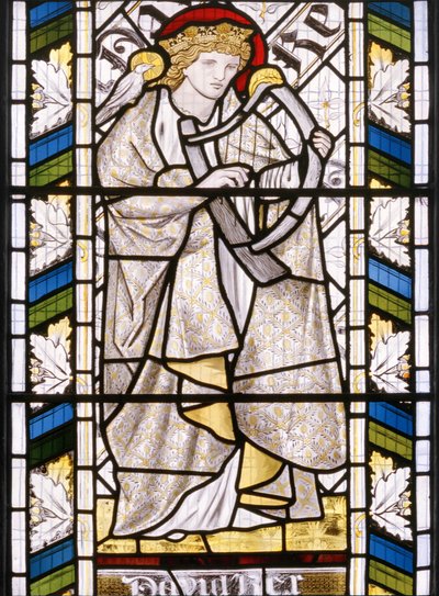 ダビデ王、東の窓からの細部、1866年（ステンドグラス） 作： Edward Burne Jones