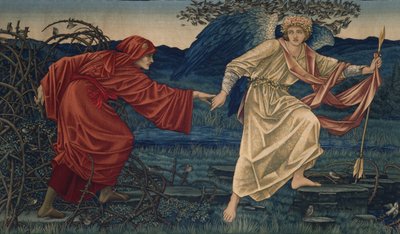 巡礼者を率いる愛、タペストリー、1909 作： Edward Burne Jones