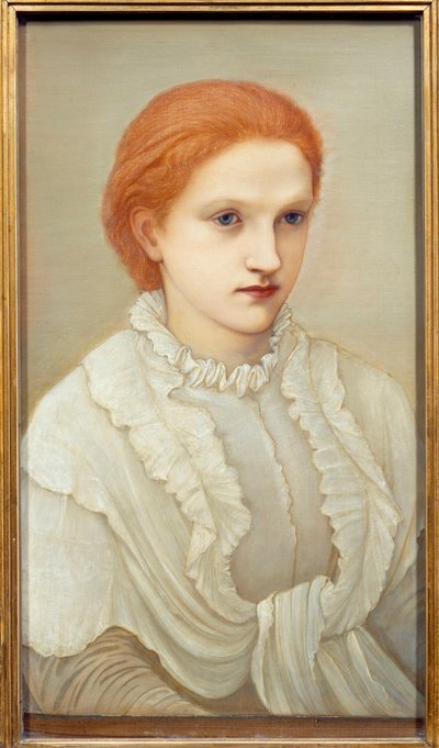 suffragette Lady Frances Balfour (1858-1931) の肖像 Edward Burne Jones (1833-1898) の絵画 1880年 Sun.0,63x0,38 m ナント、ボザール美術館（Musee des Beaux Arts 作： Edward Burne Jones