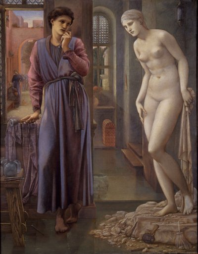 ピグマリオンとイメージ-手を差し控える、1878 作： Edward Burne Jones