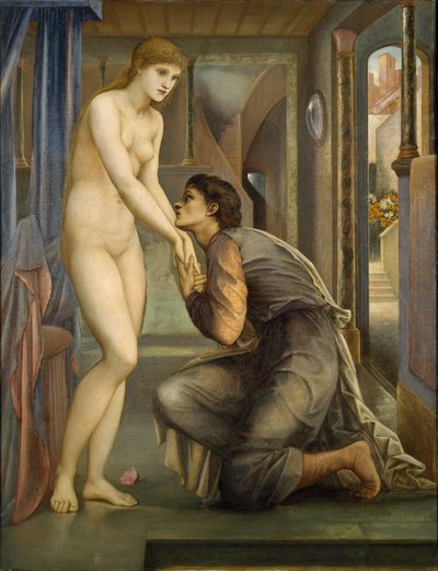 ピグマリオンとイメージ-魂が到達する、1878 作： Edward Burne Jones