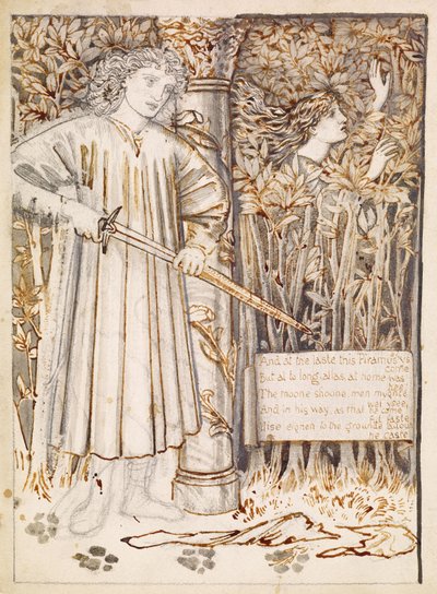ピラムスとシスビー-ピラムスは剣を自分自身に殺し、1866年 作： Edward Burne Jones
