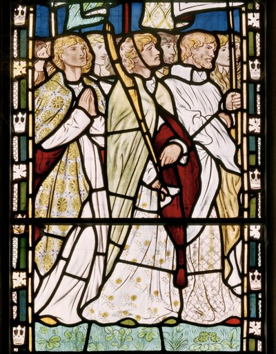 バナーが貼られた聖人、1865年（ステンドグラス） 作： Edward Burne Jones
