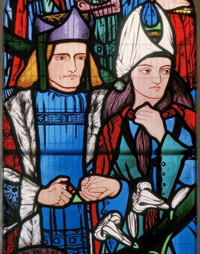 ソロモンとシバの女王、1857年（ステンドグラス） 作： Edward Burne Jones