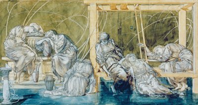 ブライアローズシリーズから庭の庭のための研究（紙にトイレ） 作： Edward Burne Jones