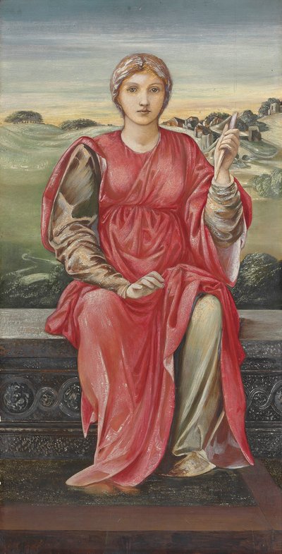 「TheHours」の研究（ジェッソパネルのミクストメディア） 作： Edward Burne Jones