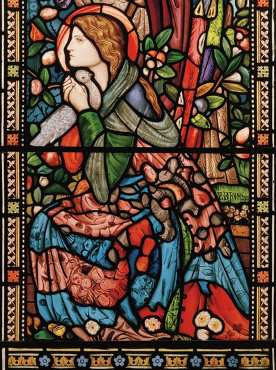 受胎告知、1860年頃（ステンドグラス） 作： Edward Burne Jones