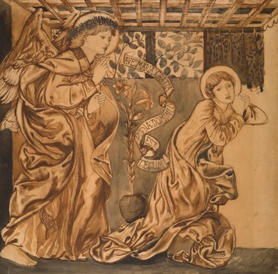受胎告知、1862年 作： Edward Burne Jones
